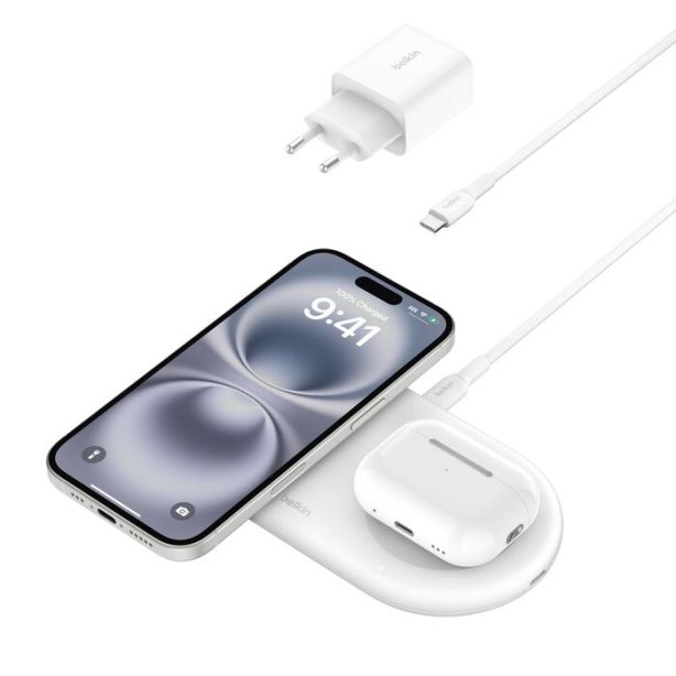 Belkin - Base de carga  2-en-1 Qi2 Magsafe